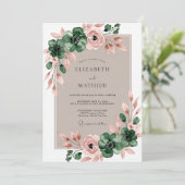 Emerald Green Alluring Botanical Wedding Einladung (Stehend Vorderseite)