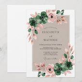 Emerald Green Alluring Botanical Wedding Einladung (Vorne/Hinten)