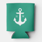 Emerald Green Anchor Monogram Dosenkühler (Vorderseite)