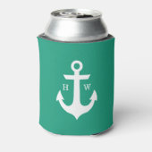 Emerald Green Anchor Monogram Dosenkühler (Kanne Rückseite)