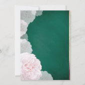 Emerald Green and Blush Pink Peony Wedding Einladung (Rückseite)
