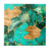 Emerald Green and Gold abstract Fliese (Vorderseite)