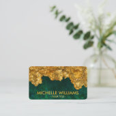 Emerald Green and gold Abstract  Visitenkarte (Stehend Vorderseite)