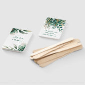 Emerald Green and Gold Floral Frame Wedding Fächer (Non-assembled)