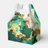 Emerald Green and Gold Marble Agate Birthday Party Geschenkschachtel (Rückseite)