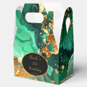 Emerald Green and Gold Marble Agate Birthday Party Geschenkschachtel (Geöffnet)
