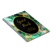 Emerald Green and Gold Marble Agate Birthday Party Notizblock (Rechte Seite)