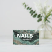 Emerald Green and Gold Marble Script    Treuekarte (Stehend Vorderseite)