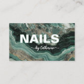 Emerald Green and Gold Marble Script    Treuekarte (Vorderseite)