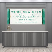 Emerald Green and Gold Watercolor Business Banner
