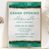 Emerald Green and Gold Watercolor Business Flyer
