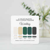 Emerald Green and Gold Wedding Color Palette Card Einladung (Stehend Vorderseite)
