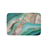 Emerald green and taupe marble badematte (Vorderseite)
