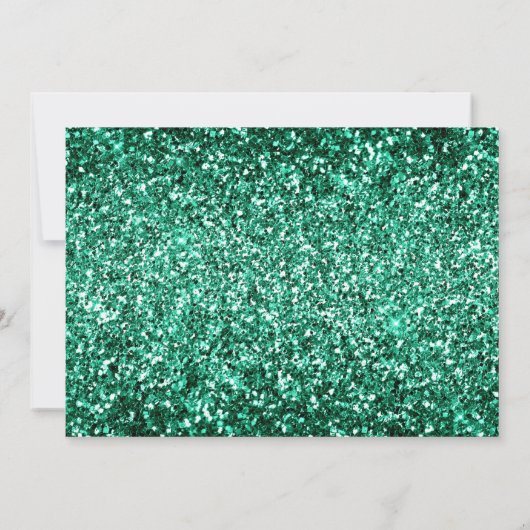 Emerald Green Aquamarin Glitzer Gown Sweet 16 Part Einladung (Rückseite)