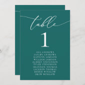 Emerald Green Aquamarine Minimalistische Hochzeits Einladung (Vorne/Hinten)