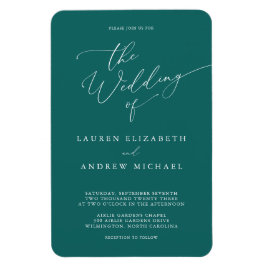 Emerald Green Aquamarine Minimalistische Hochzeits Magnet