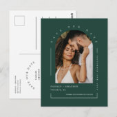 Emerald Green Arch Foto QR Code Rette unser Datum Postkarte (Vorne/Hinten)