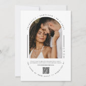 Emerald Green Arch QR Code Wedding Foto Einladung (Rückseite)