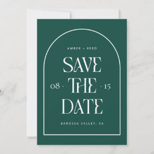 Emerald Green Arch Retro Minimalistisch Moderner S Save The Date
