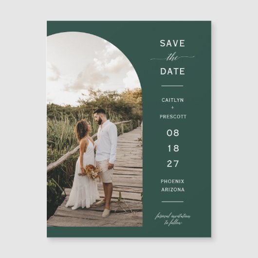 Emerald Green Arch Save the Date Magnetkarte (Vorderseite)