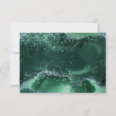 Emerald Green Arch Silver Glitzer Hochzeitdetails RSVP Karte (Rückseite)