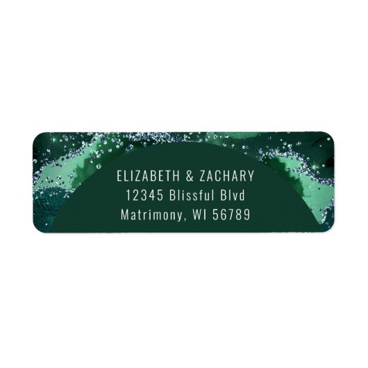 Emerald Green Arch Wedding Return Address Label (Vorne)