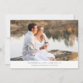 Emerald Green Arched Foto Wedding Calligraphy Save The Date (Rückseite)