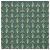 Emerald Green Art Deco Lotus im Hintergrund Stoff (Muster)