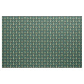 Emerald Green Art Deco Lotus im Hintergrund Stoff (Fat Quarter (45,7 x 55,9 cm))