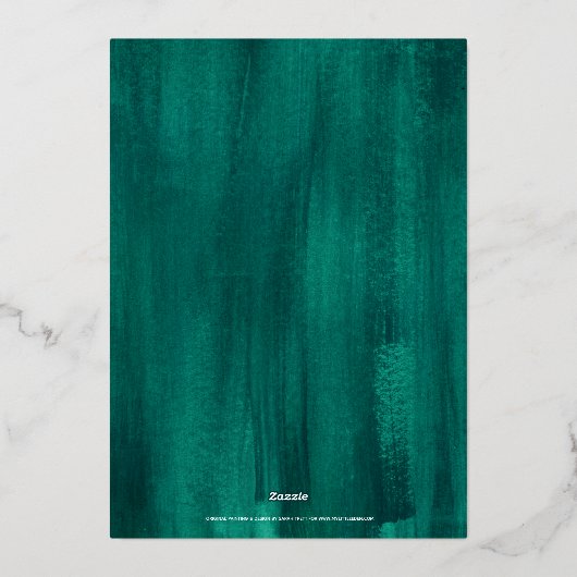 Emerald Green Art Probe Dinner bevor wir Folieneinladung (Rückseite)