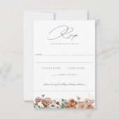Emerald Green Autumn Floral Wedding RSVP Card (Vorderseite)