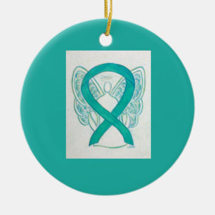 Emerald Green Awareness Ribbon Angel Art Ornamente