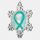 Emerald Green Awareness Ribbon Angel Ornament (Rechts)