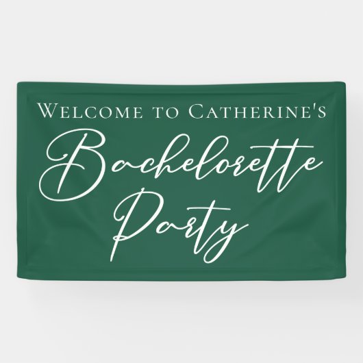 Emerald Green Bachelorette Party Personalized Banner (Horizontal)