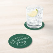 Emerald Green Bachelorette Party Personalized Runder Pappuntersetzer (Vor Ort)