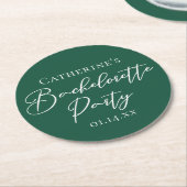 Emerald Green Bachelorette Party Personalized Runder Pappuntersetzer (Angewinkelt)