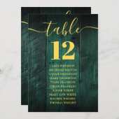 Emerald Green Barn Wood Tischnummer Seekarte (Vorne/Hinten)