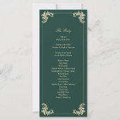 Emerald Green Baroque Wedding Program (Rückseite)