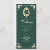 Emerald Green Baroque Wedding Program (Vorderseite)