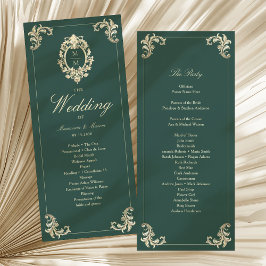 Emerald Green Baroque Wedding Program