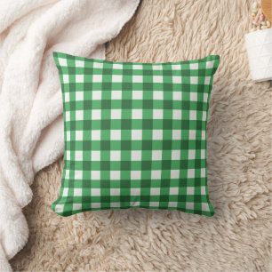 Emerald Green Basic Gingham Checkered Pattern Kissen