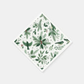 Emerald Green Birds and Boughday Holiday Serviette (Ecke)