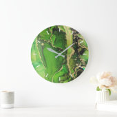 Emerald Green Black Gold Abstrakt ohne Zahlen Große Wanduhr (Zuhause)