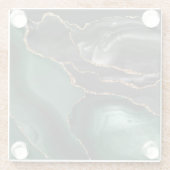 Emerald Green Black Gold Agate Glasuntersetzer (Rückseite)