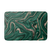 Emerald Green Black Gold Glitzer Marmor #1 Badematte (Vorderseite)