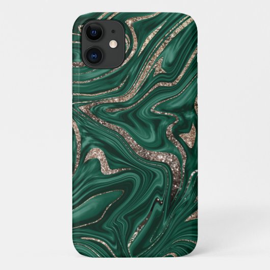 Emerald Green Black Gold Glitzer Marmor #1 Case-Mate iPhone Hülle (Rückseite)