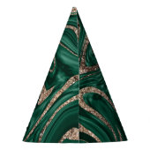 Emerald Green Black Gold Glitzer Marmor #1 Partyhütchen (Rückseite)