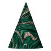 Emerald Green Black Gold Glitzer Marmor #1 Partyhütchen (Links)