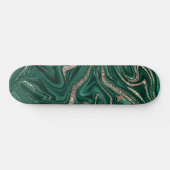 Emerald Green Black Gold Glitzer Marmor #1 Skateboard (Horizontal)
