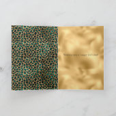 Emerald Green Black Gold Leopard Print Karte (Innenseite)